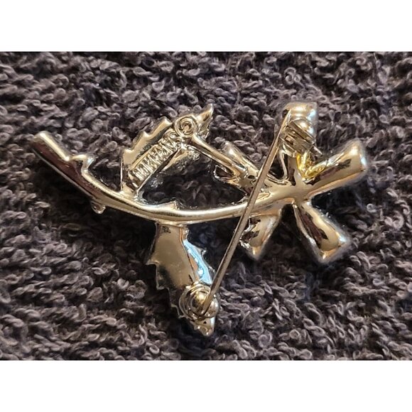 Vintage SARAH COVENTRY Accent Pin Brooch/Pendent Clear Rhinestone Mini Fleur AB - Picture 3 of 3